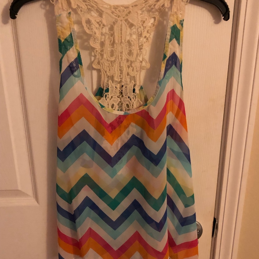 Lace back tank